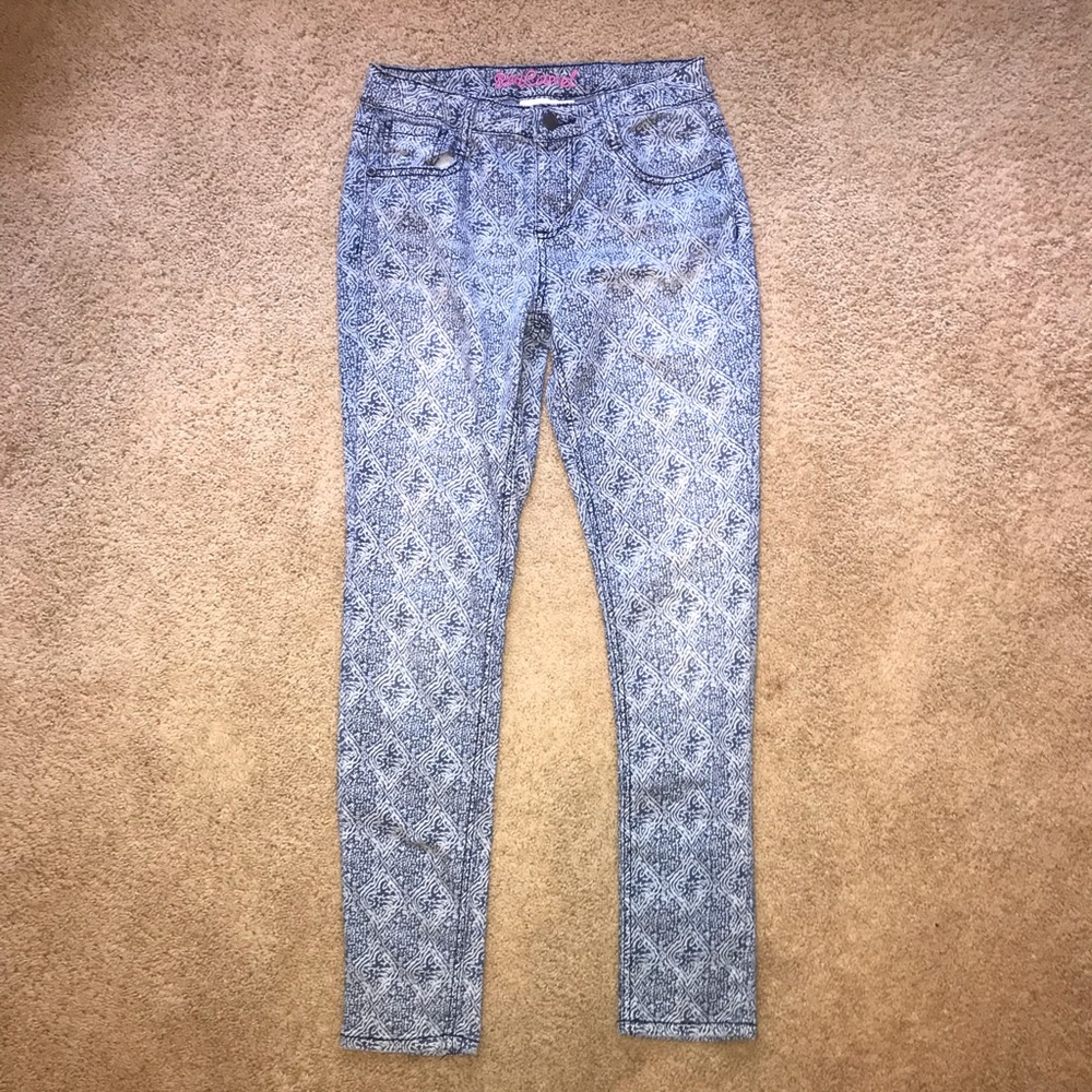 Red Camel Girls Blue And White Patterned Jeans